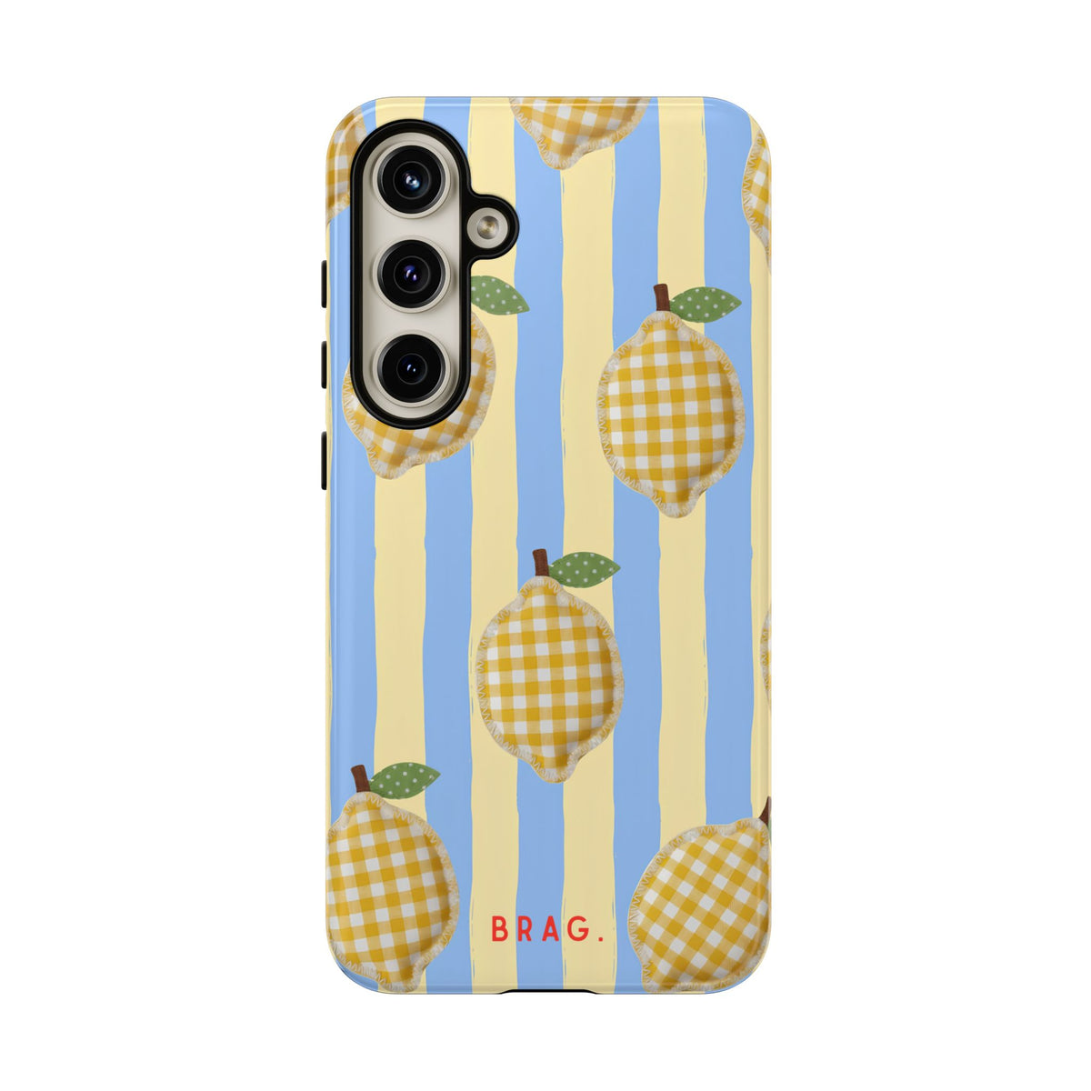 Lemon Checks Tough Phone Case – Shockproof Protective iPhone Cover
