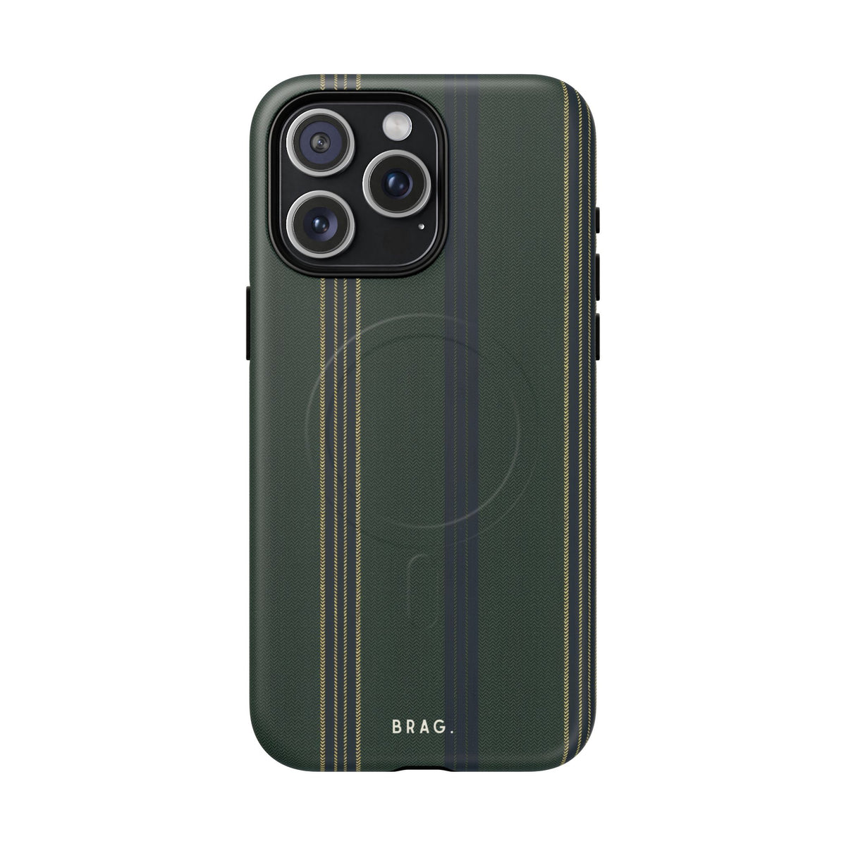 Olive Pinstripe MagSafe Tough Phone Case — Magnetic Protective Cover