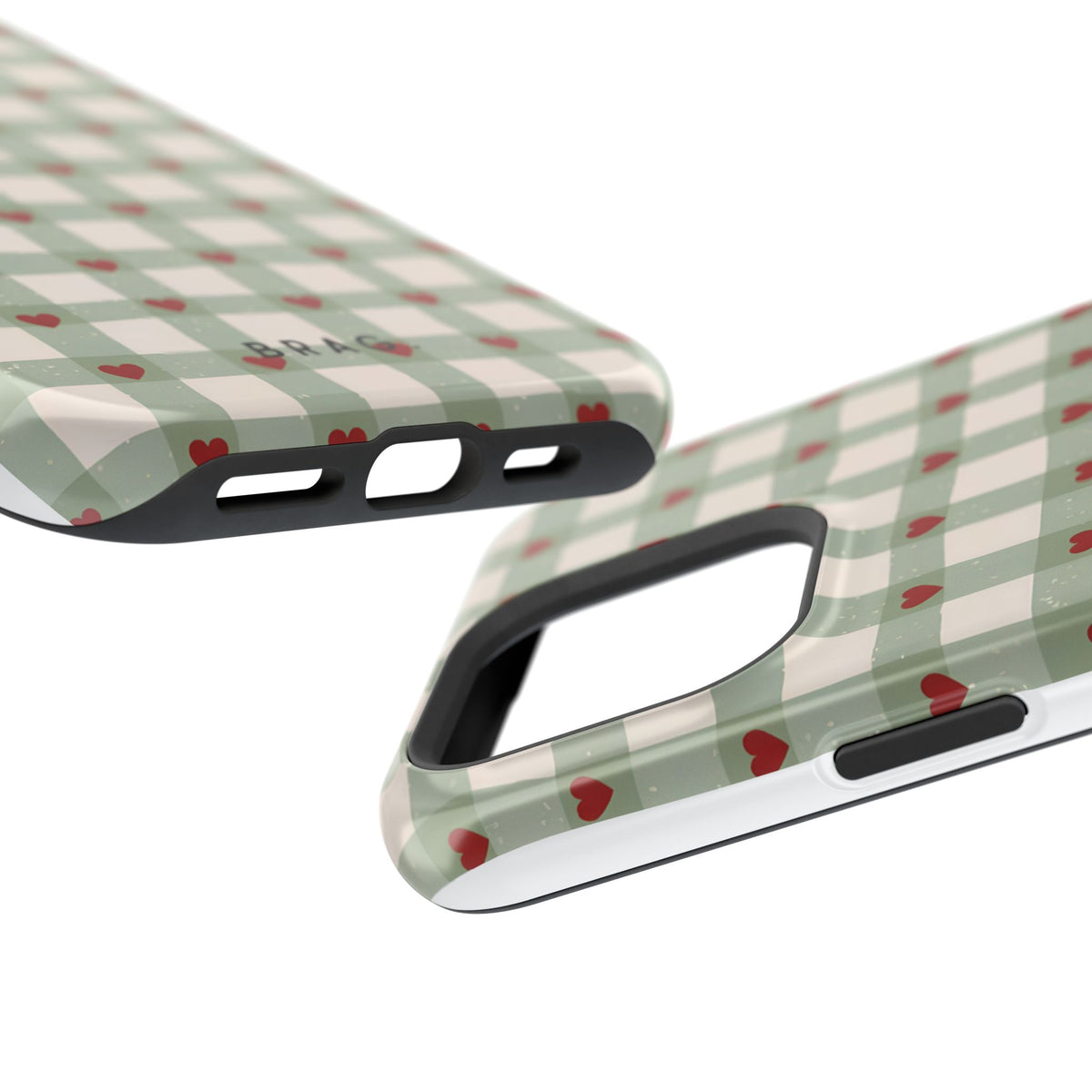 Mint Hearts Magnetic Impact-Resistant Phone Case