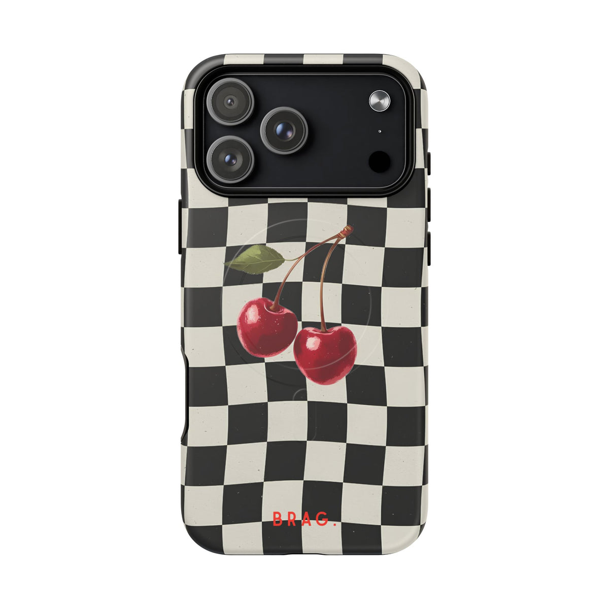 Cherry Check MagSafe Tough Phone Case — Magnetic Protective Cover