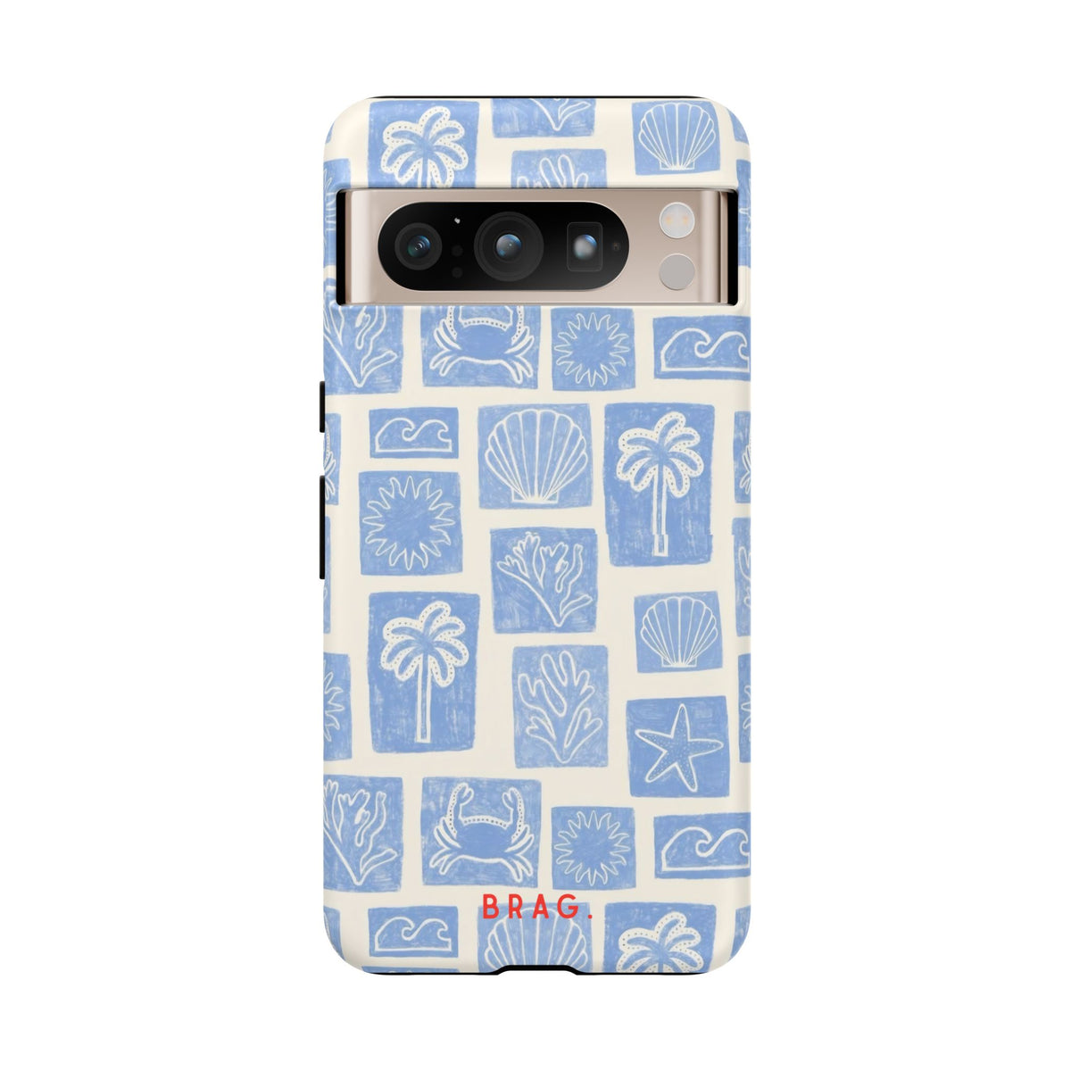 Azure Tiles Tough Phone Case – Shockproof Protective iPhone Cover
