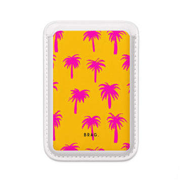 Pink Palms MagSafe Vegan Wallet — Slim Phone Card Holder