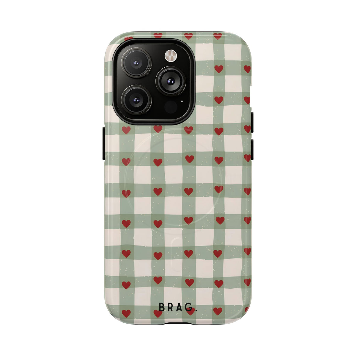 Mint Hearts MagSafe Tough Phone Case — Magnetic Protective Cover