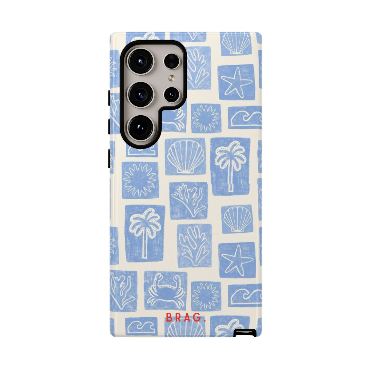 Azure Tiles Tough Phone Case – Shockproof Protective iPhone Cover