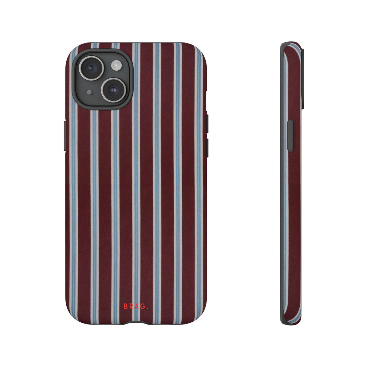 Maroon Lines Tough Phone Case – Shockproof Protective iPhone Cover
