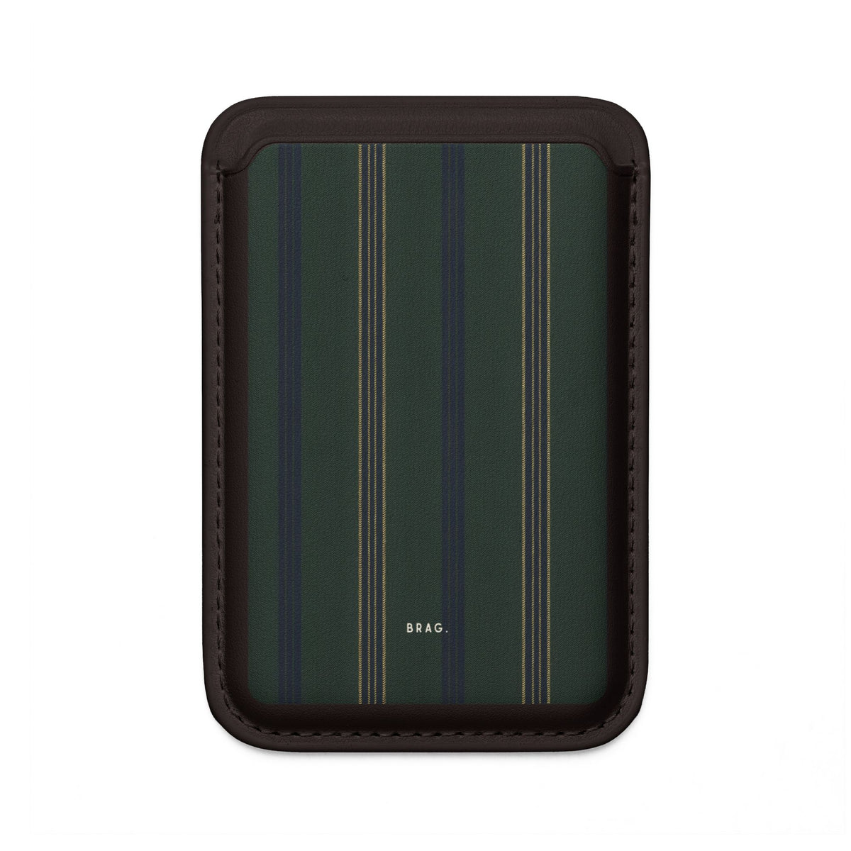 Olive Pinstripe MagSafe Vegan Wallet — Slim Phone Card Holder