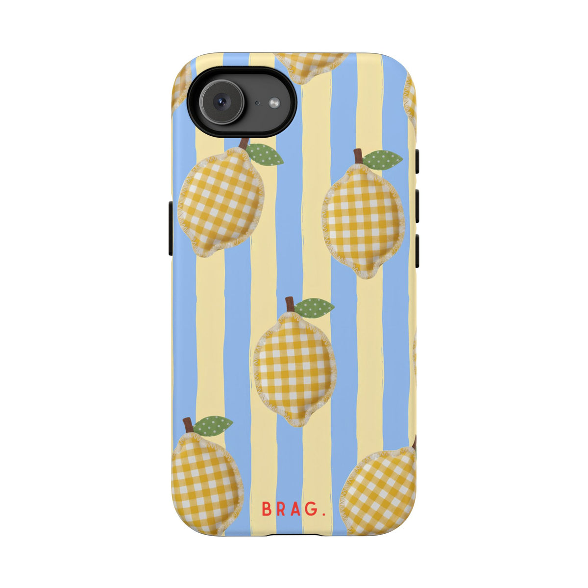 Lemon Checks Tough Phone Case – Shockproof Protective iPhone Cover