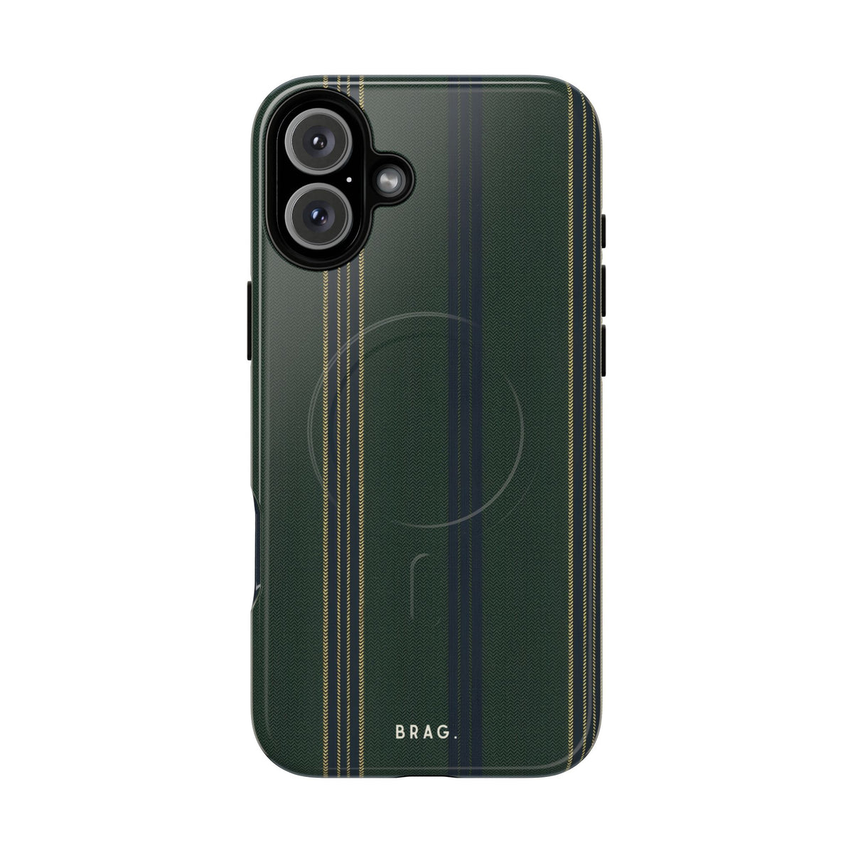 Olive Pinstripe MagSafe Tough Phone Case — Magnetic Protective Cover