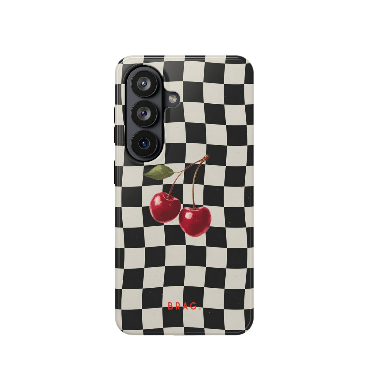 Cherry Check Magnetic Impact-Resistant Phone Case