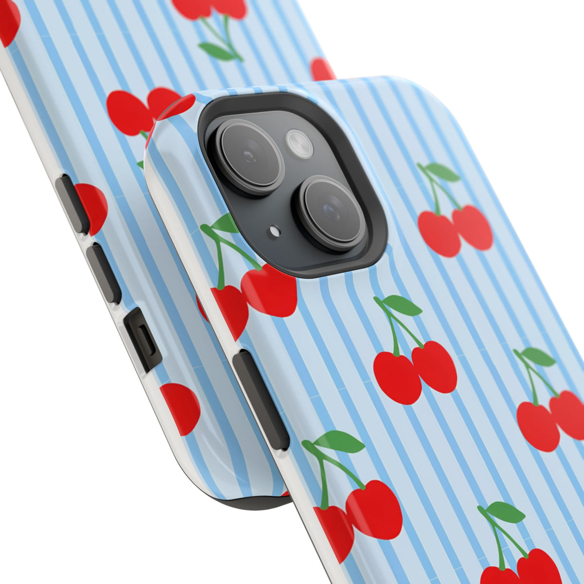 Sunday Market Magnetic Impact Phone Case — Blue Stripe Retro Design
