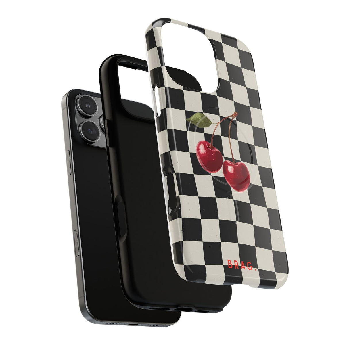 Cherry Check MagSafe Tough Phone Case — Magnetic Protective Cover