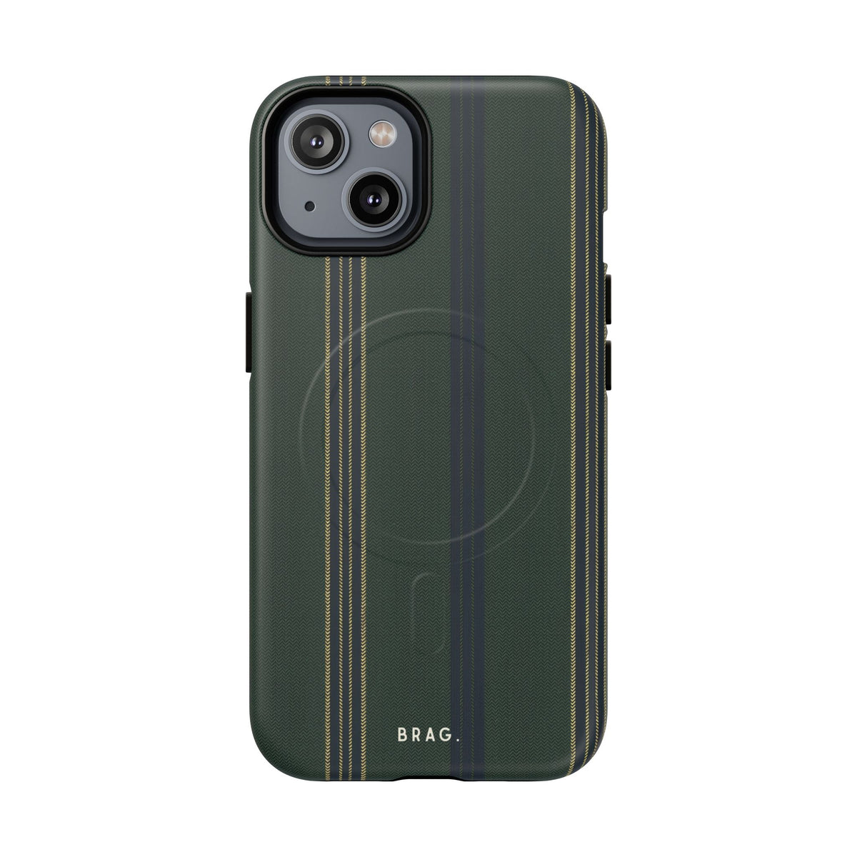 Olive Pinstripe MagSafe Tough Phone Case — Magnetic Protective Cover