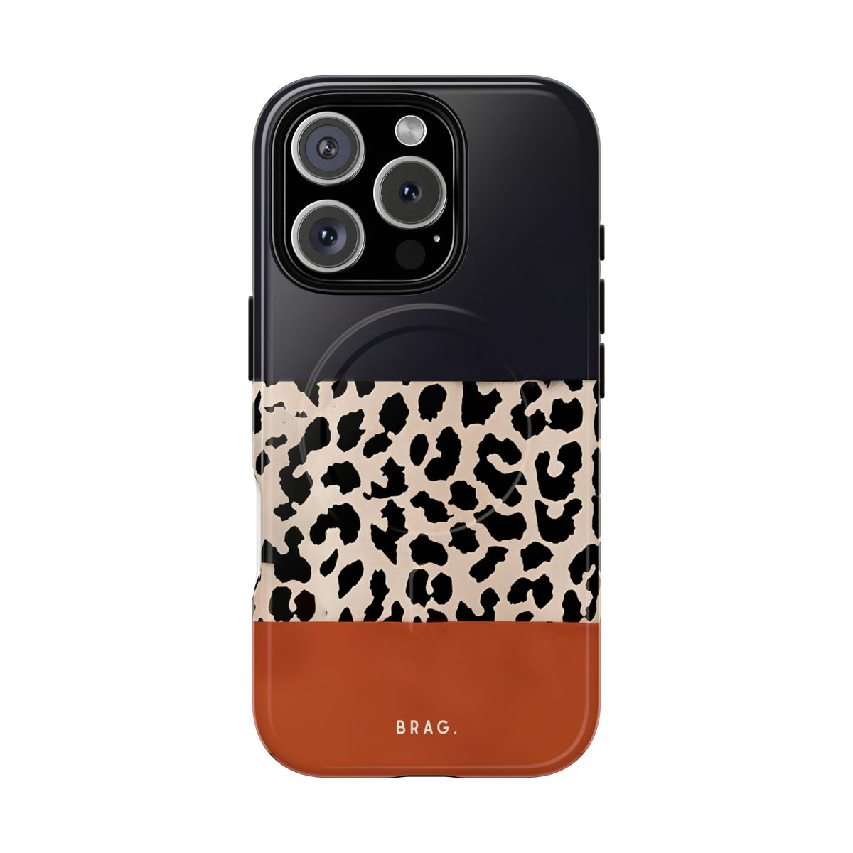 Leopard Block MagSafe Tough Phone Case — Magnetic Protective Cover