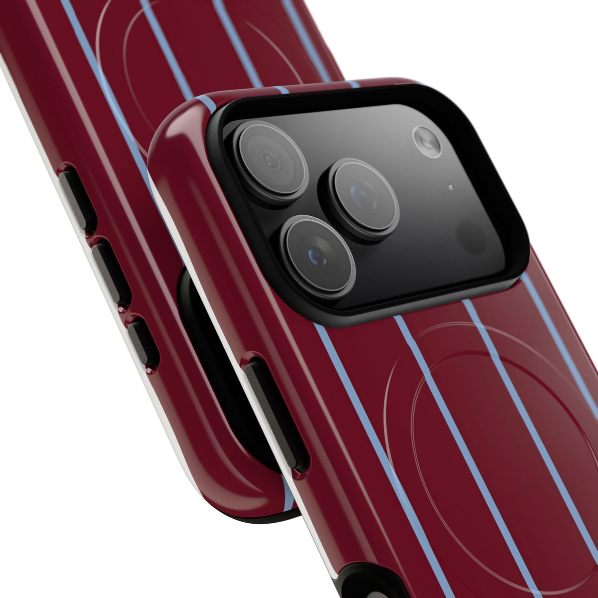 Bordeaux Stripe MagSafe Tough Phone Case — Magnetic Protective Cover