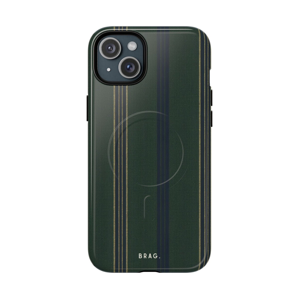 Olive Pinstripe MagSafe Tough Phone Case — Magnetic Protective Cover