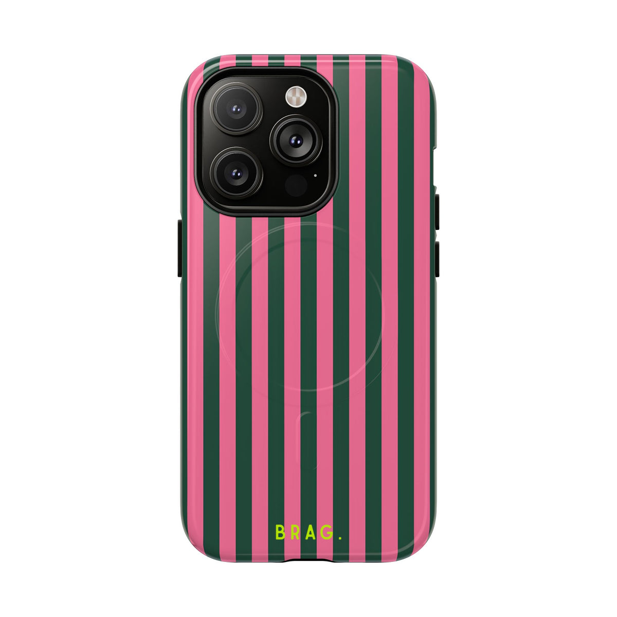 Flamingo Stripe MagSafe Tough Phone Case — Magnetic Protective Cover
