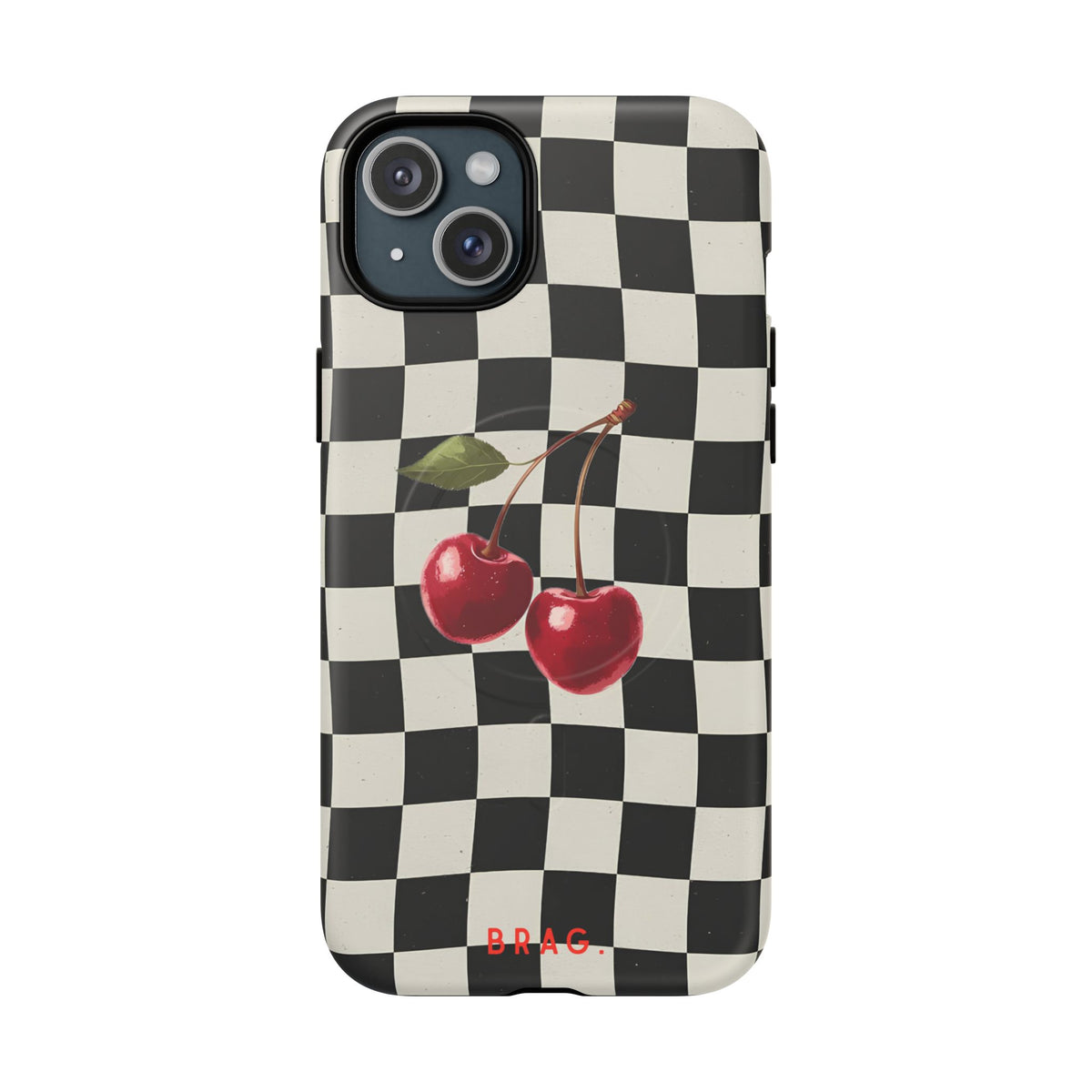 Cherry Check MagSafe Tough Phone Case — Magnetic Protective Cover