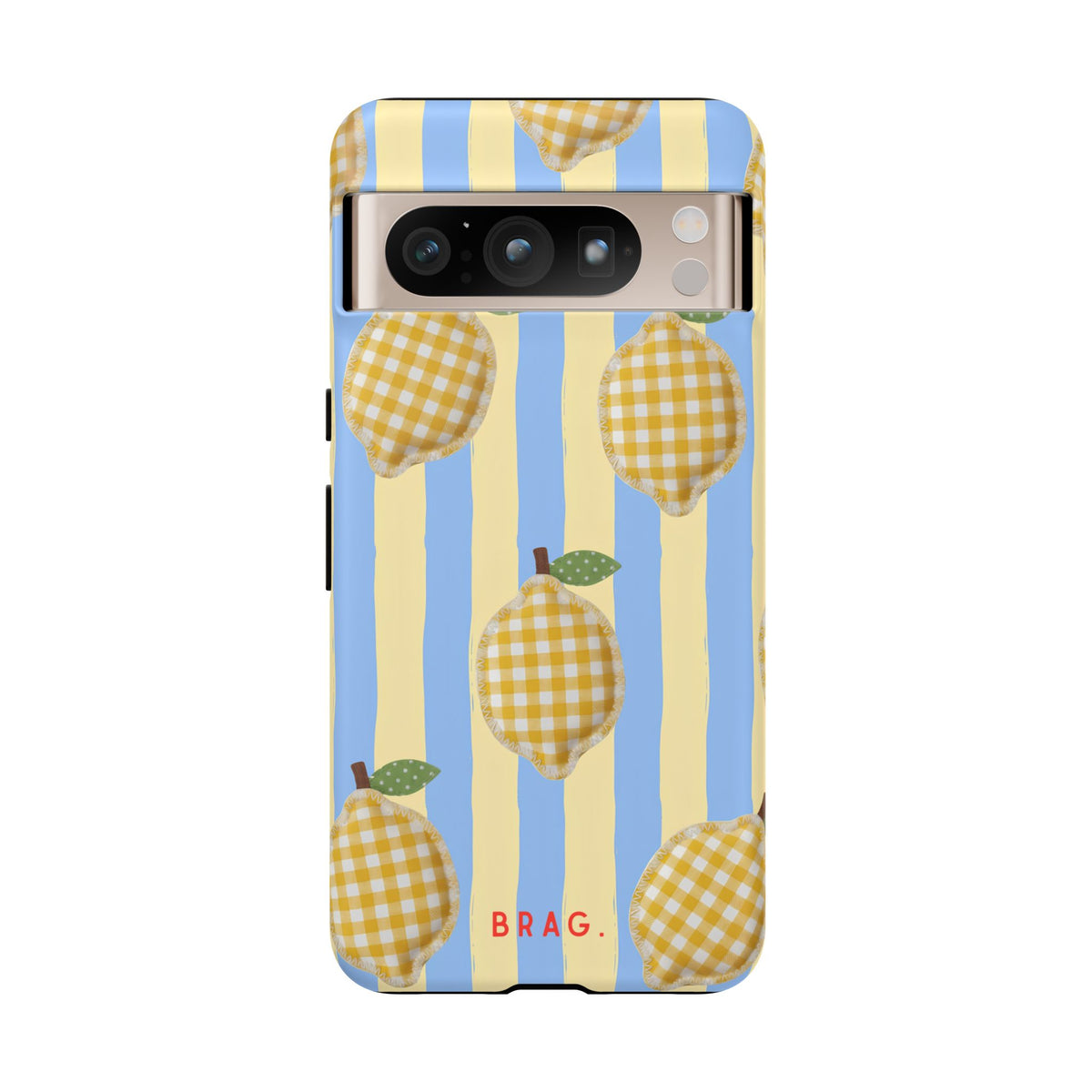 Lemon Checks Tough Phone Case – Shockproof Protective iPhone Cover