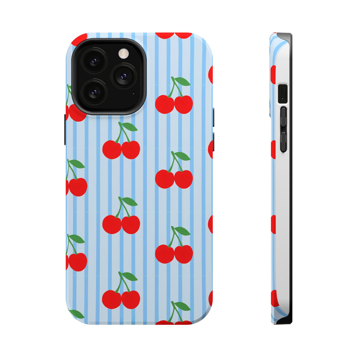 Sunday Market Magnetic Impact Phone Case — Blue Stripe Retro Design