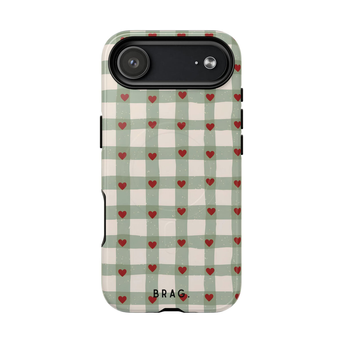 Mint Hearts MagSafe Tough Phone Case — Magnetic Protective Cover