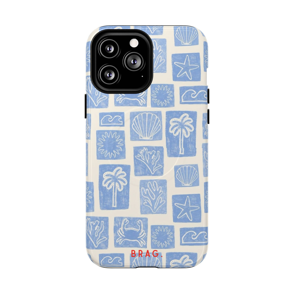 Azure Tiles MagSafe Tough Phone Case — Magnetic Protective Cover