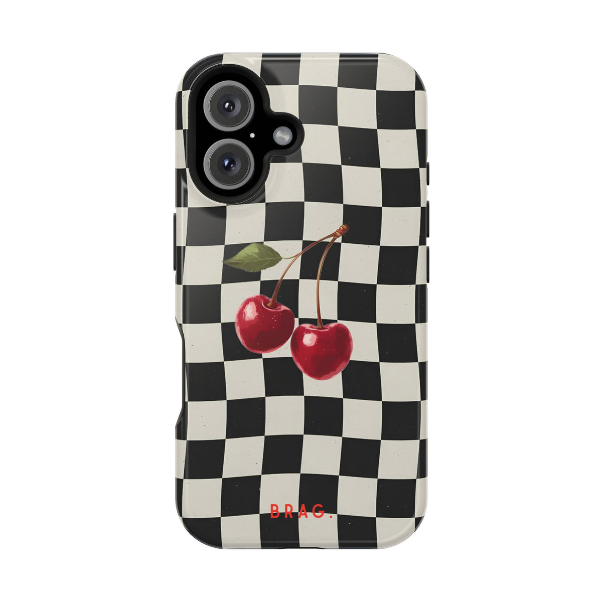 Cherry Check Magnetic Impact-Resistant Phone Case