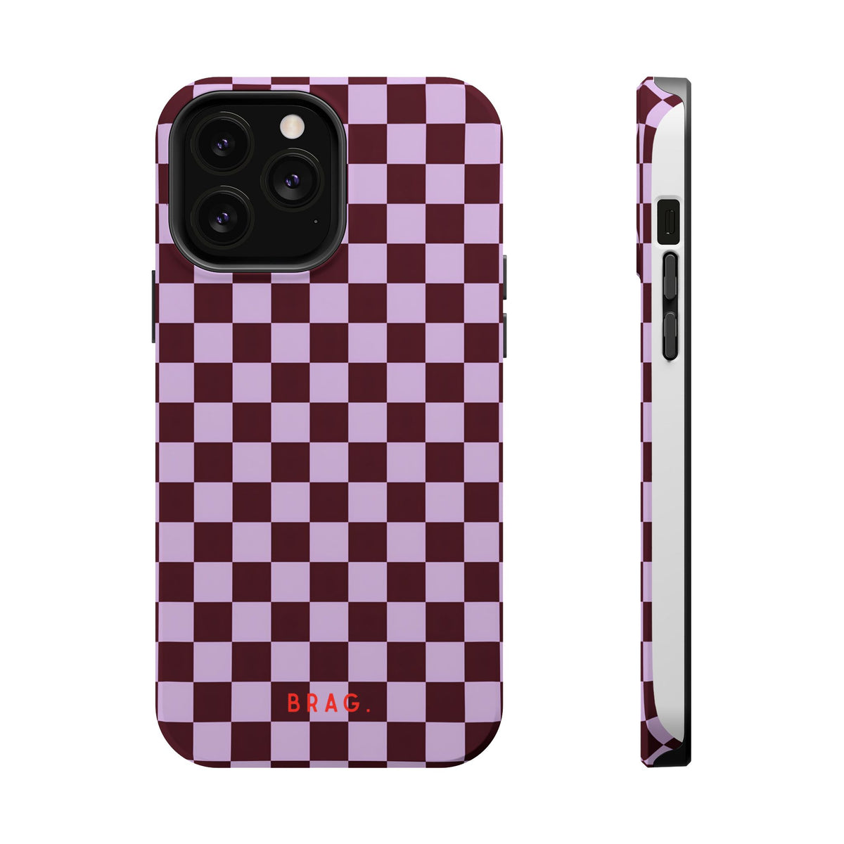 Cherry Check Magnetic Impact-Resistant Phone Case