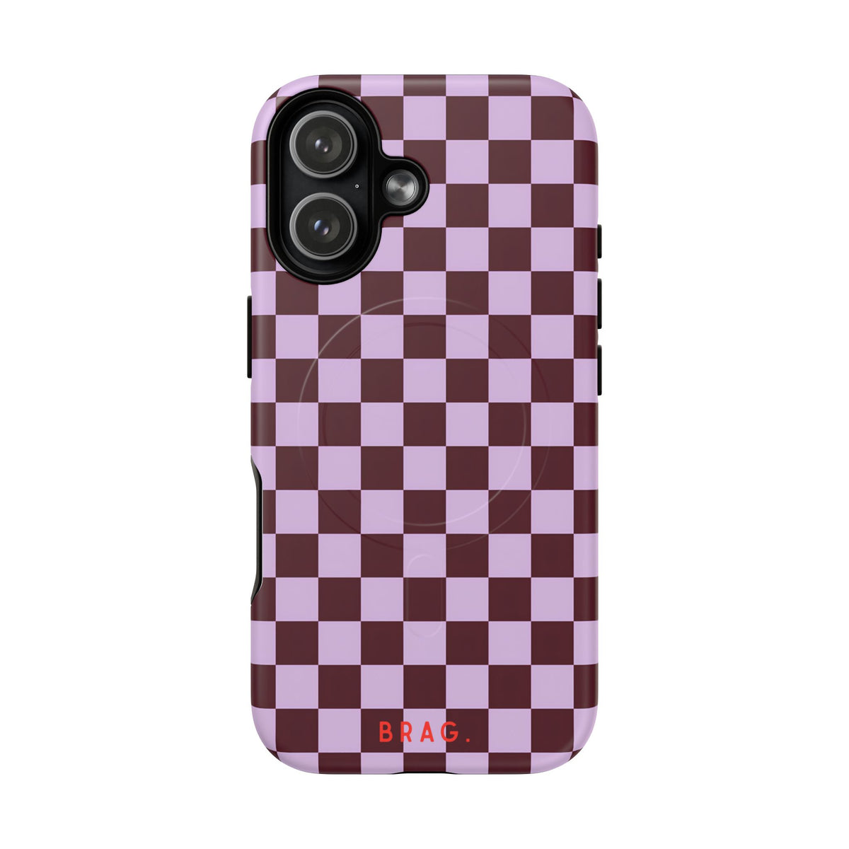 Cherry Check MagSafe Tough Phone Case — Magnetic Protective Cover