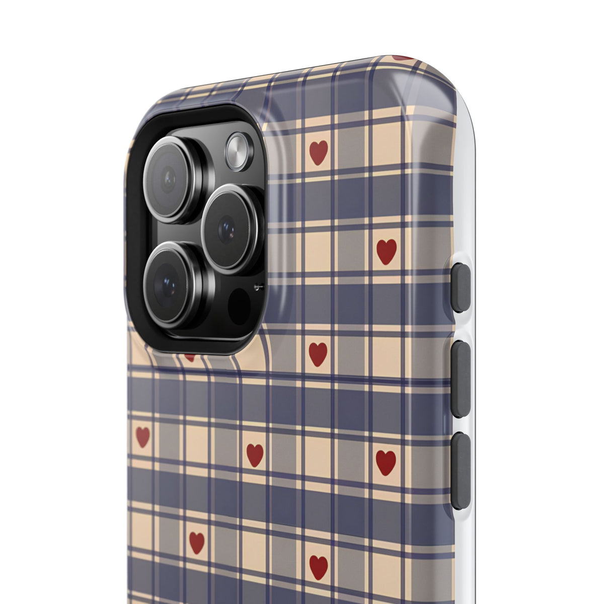 Heart Plaid Magnetic Impact-Resistant Phone Case
