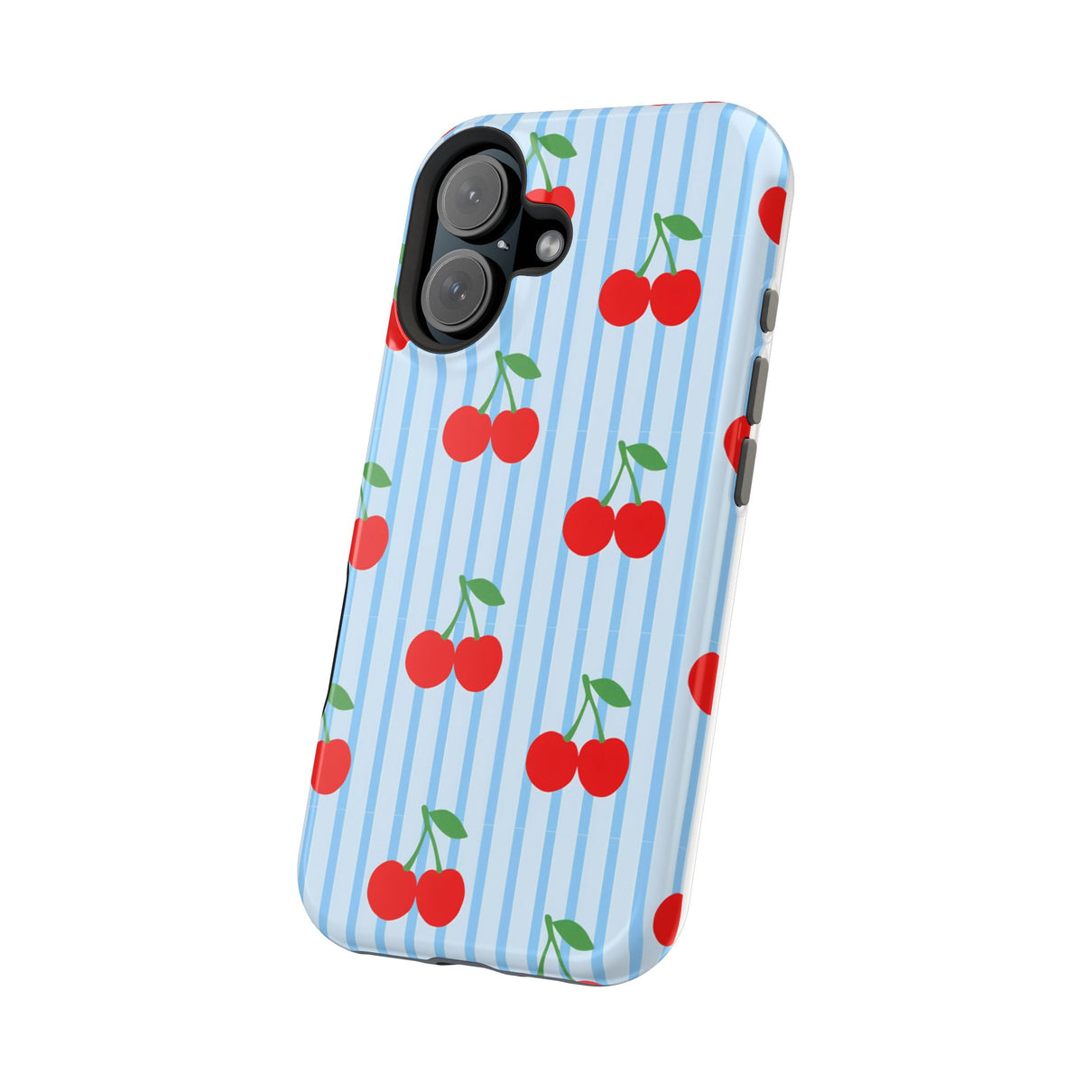 Sunday Market Magnetic Impact Phone Case — Blue Stripe Retro Design