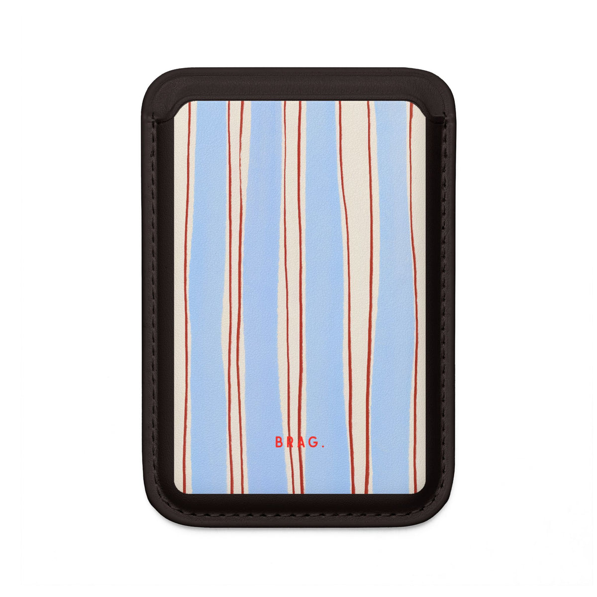 Blue Linen MagSafe Vegan Wallet — Slim Phone Card Holder