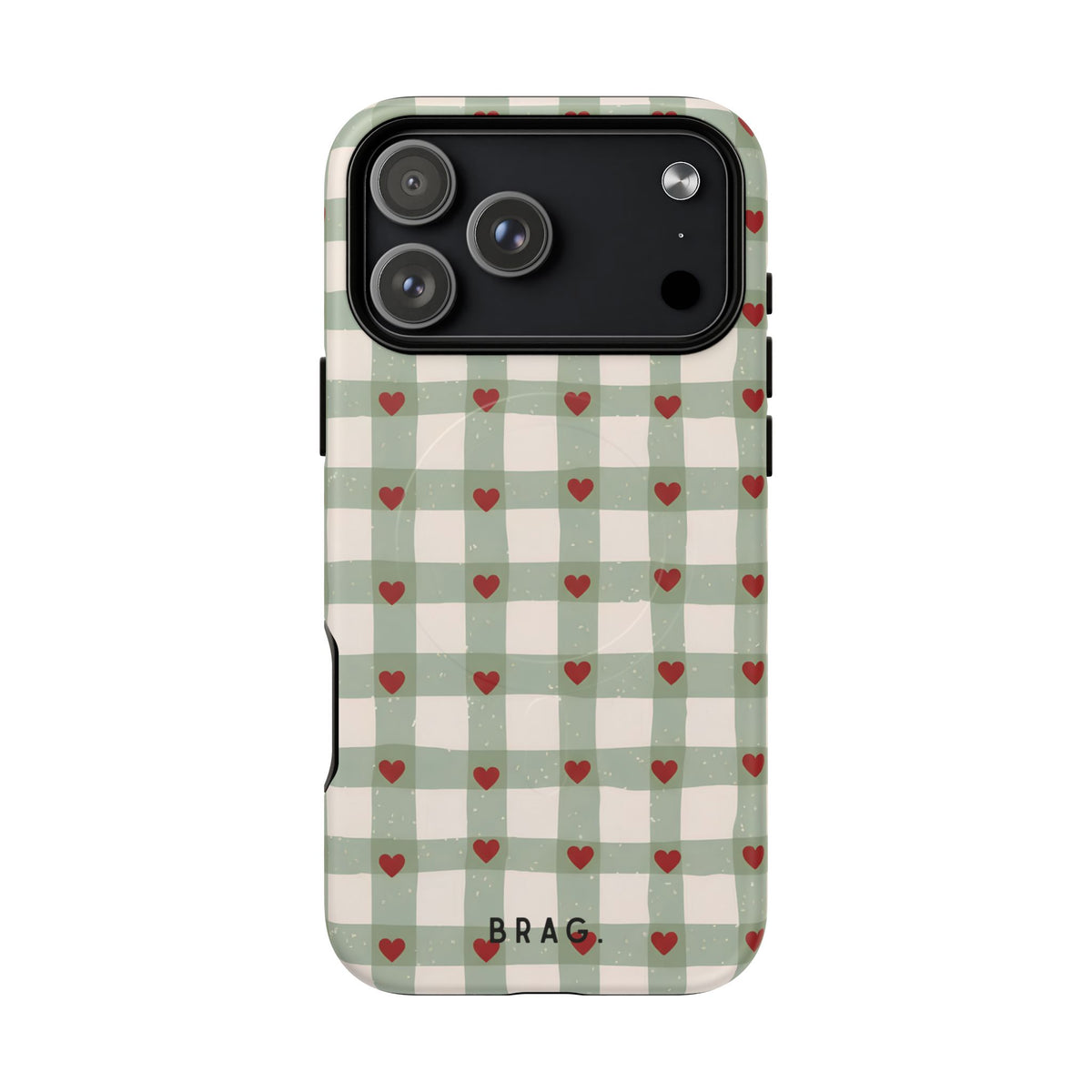 Mint Hearts MagSafe Tough Phone Case — Magnetic Protective Cover