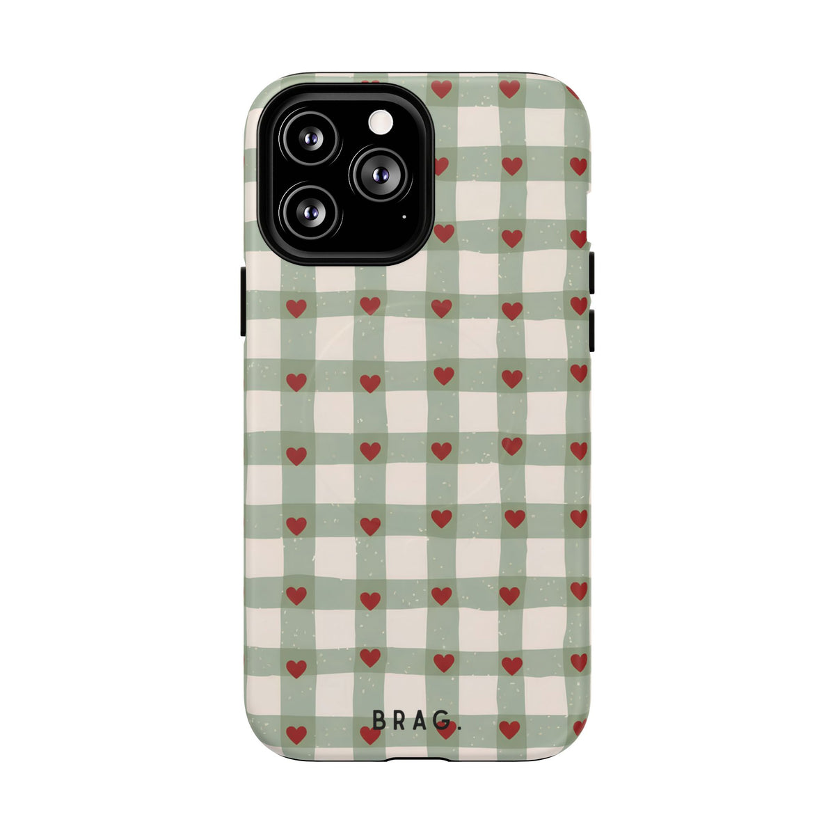 Mint Hearts MagSafe Tough Phone Case — Magnetic Protective Cover