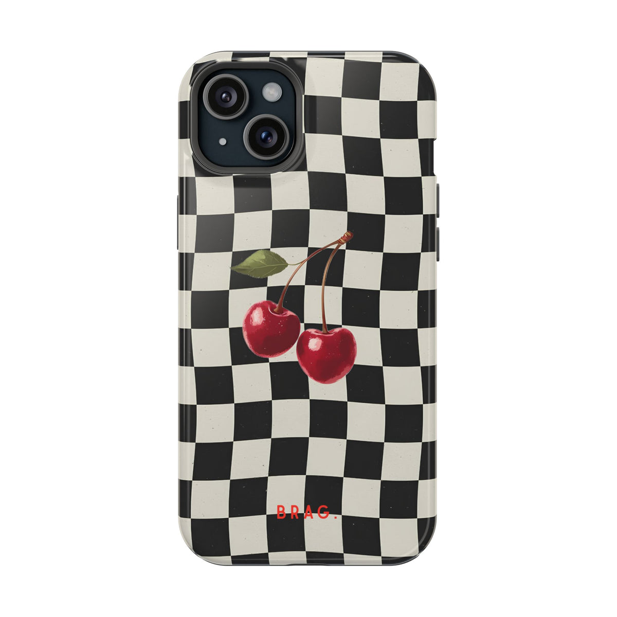Cherry Check Magnetic Impact-Resistant Phone Case