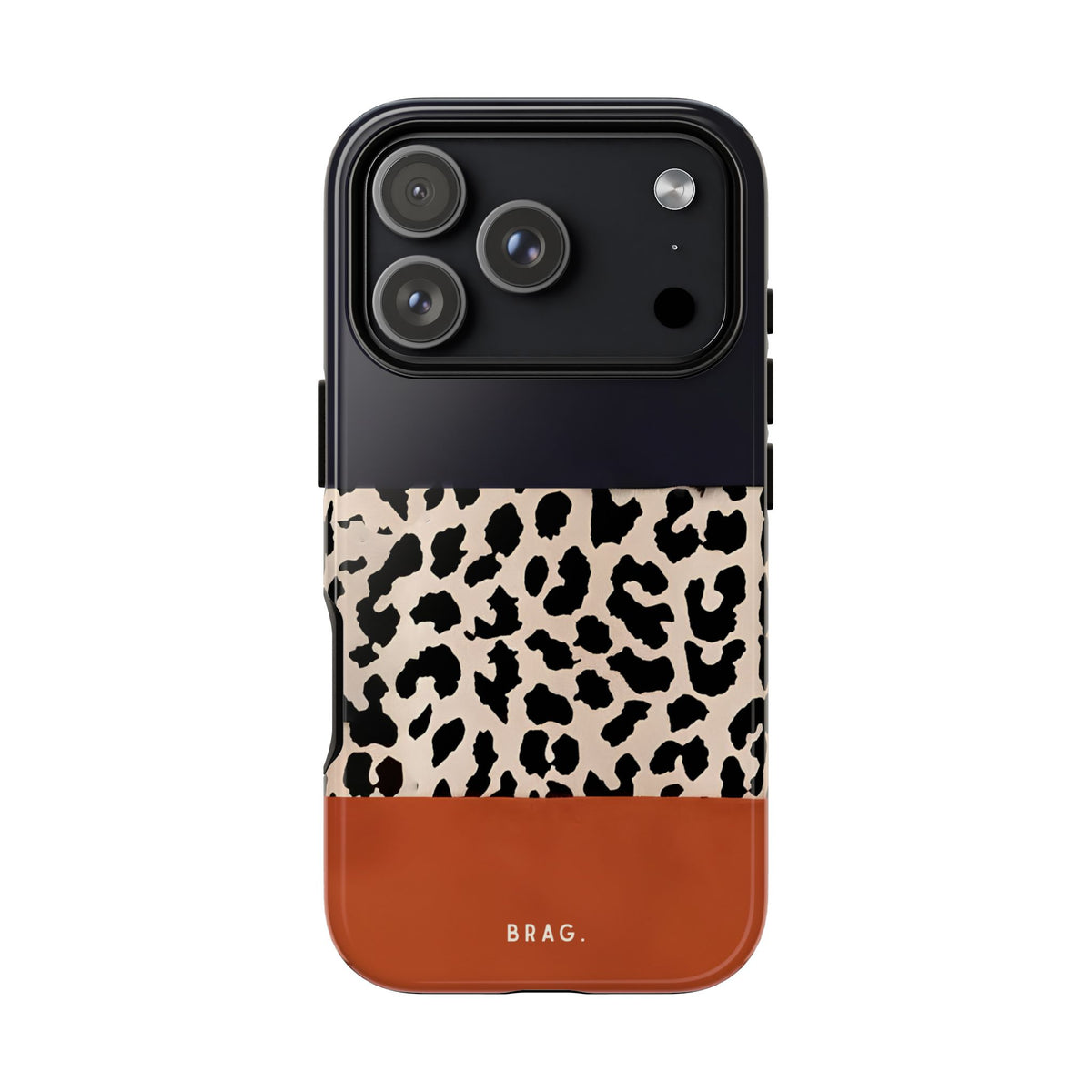 Leopard Block Tough Phone Case – Shockproof Protective iPhone Cover