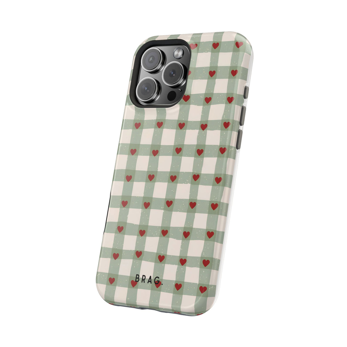 Mint Hearts Magnetic Impact-Resistant Phone Case