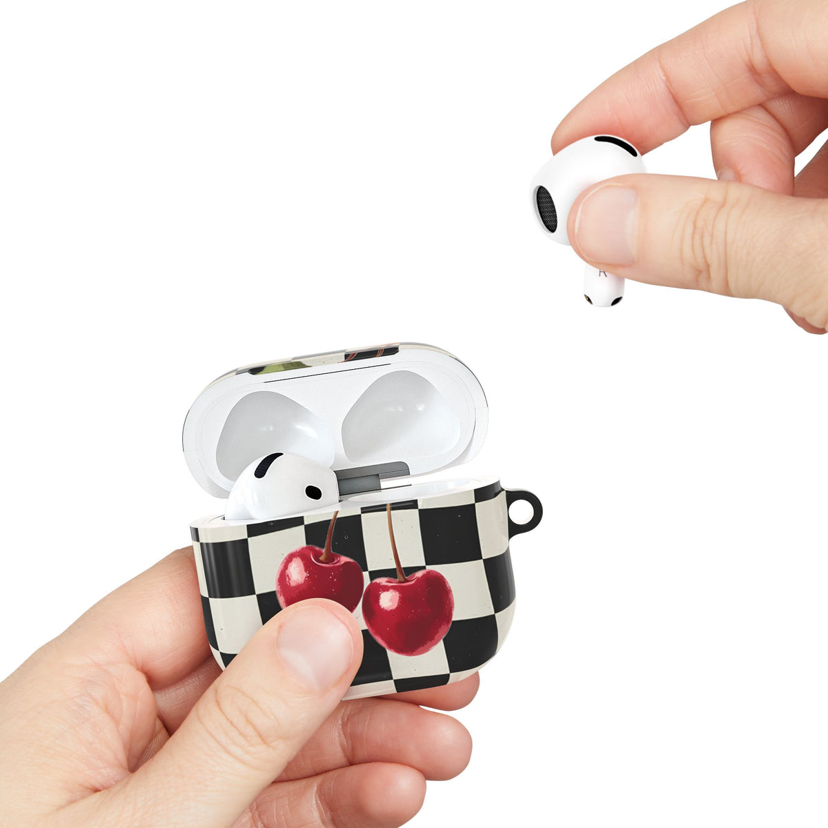 Cherry Check AirPod Case – Slim Protective Charging Case