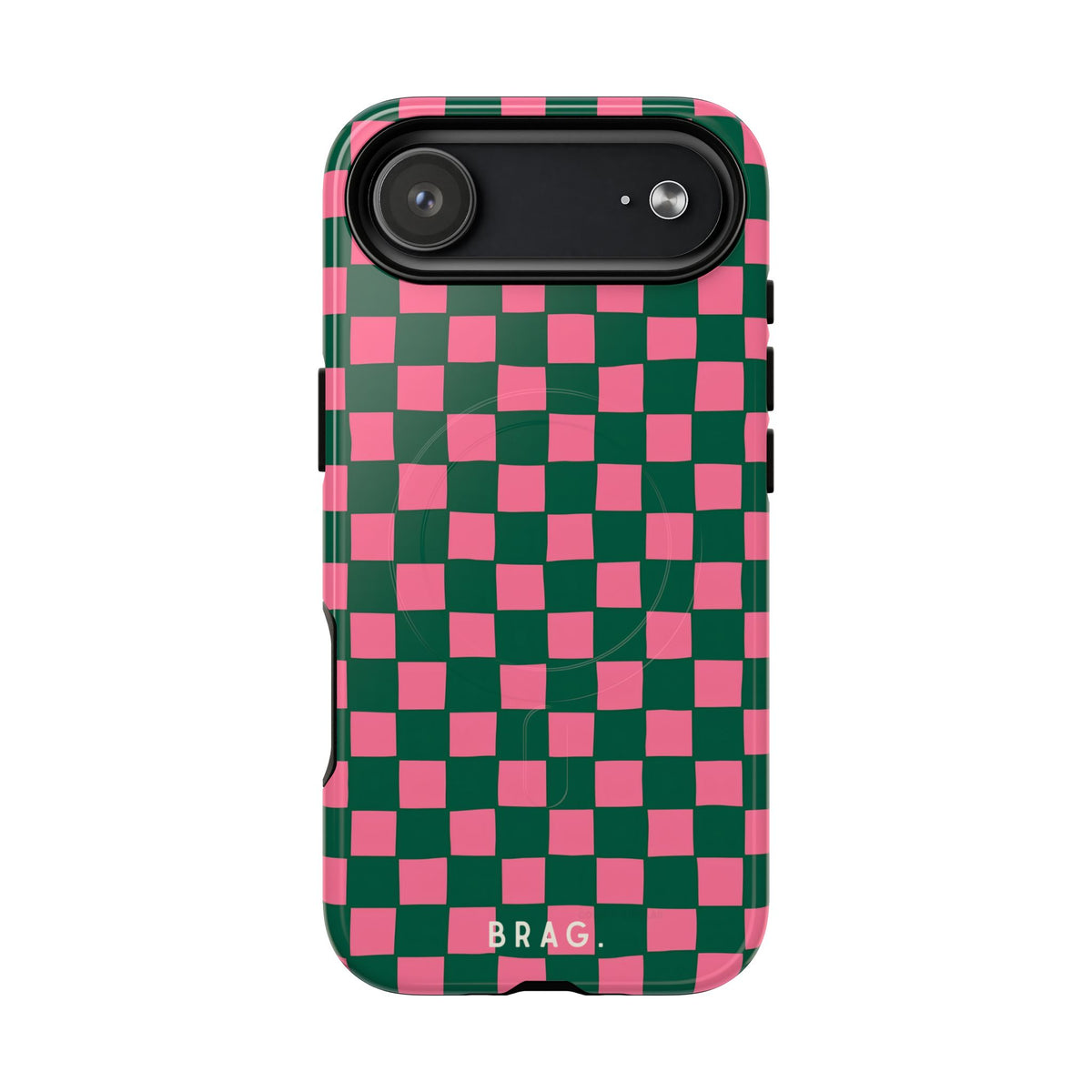 Rasberry Checks MagSafe Tough Phone Case — Magnetic Protective Cover