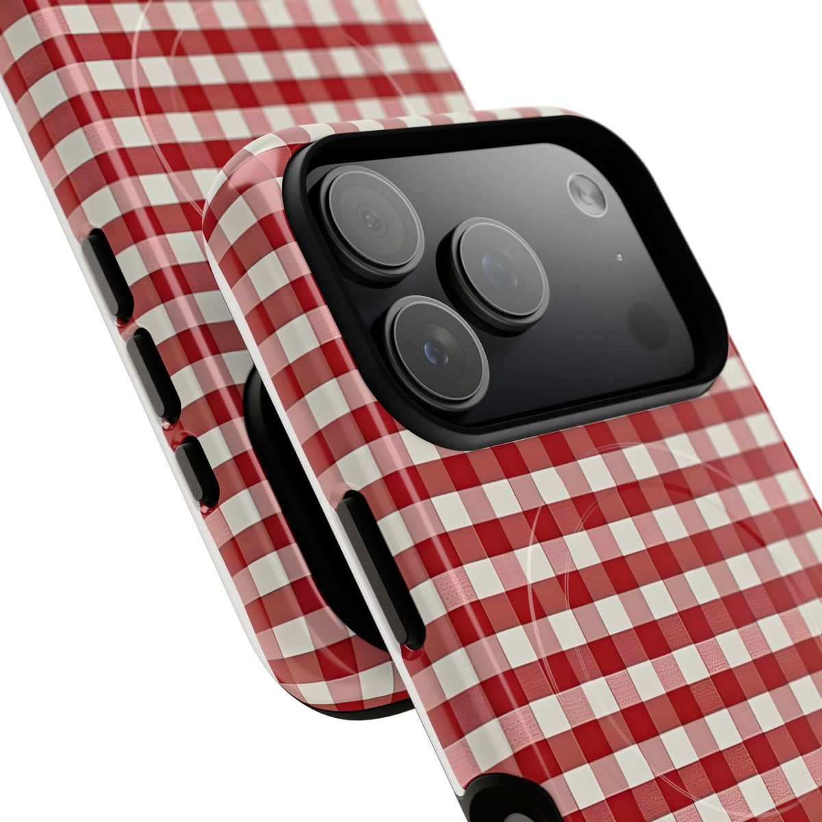 Red Gingham MagSafe Tough Phone Case — Magnetic Protective Cover