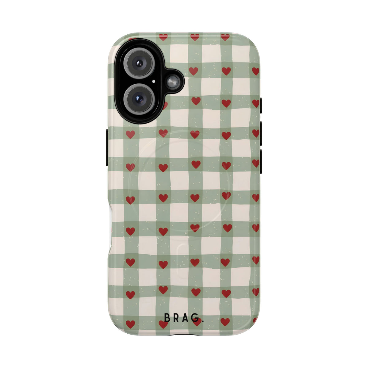 Mint Hearts MagSafe Tough Phone Case — Magnetic Protective Cover