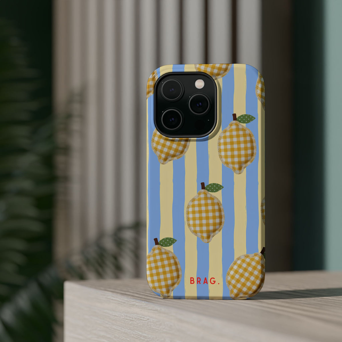 Lemon checks Magnetic Impact-Resistant Phone Case