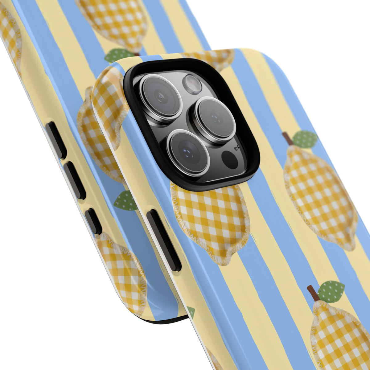 Lemon Checks Tough Phone Case – Shockproof Protective iPhone Cover