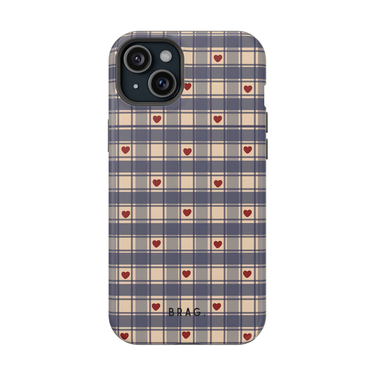 Heart Plaid Magnetic Impact-Resistant Phone Case