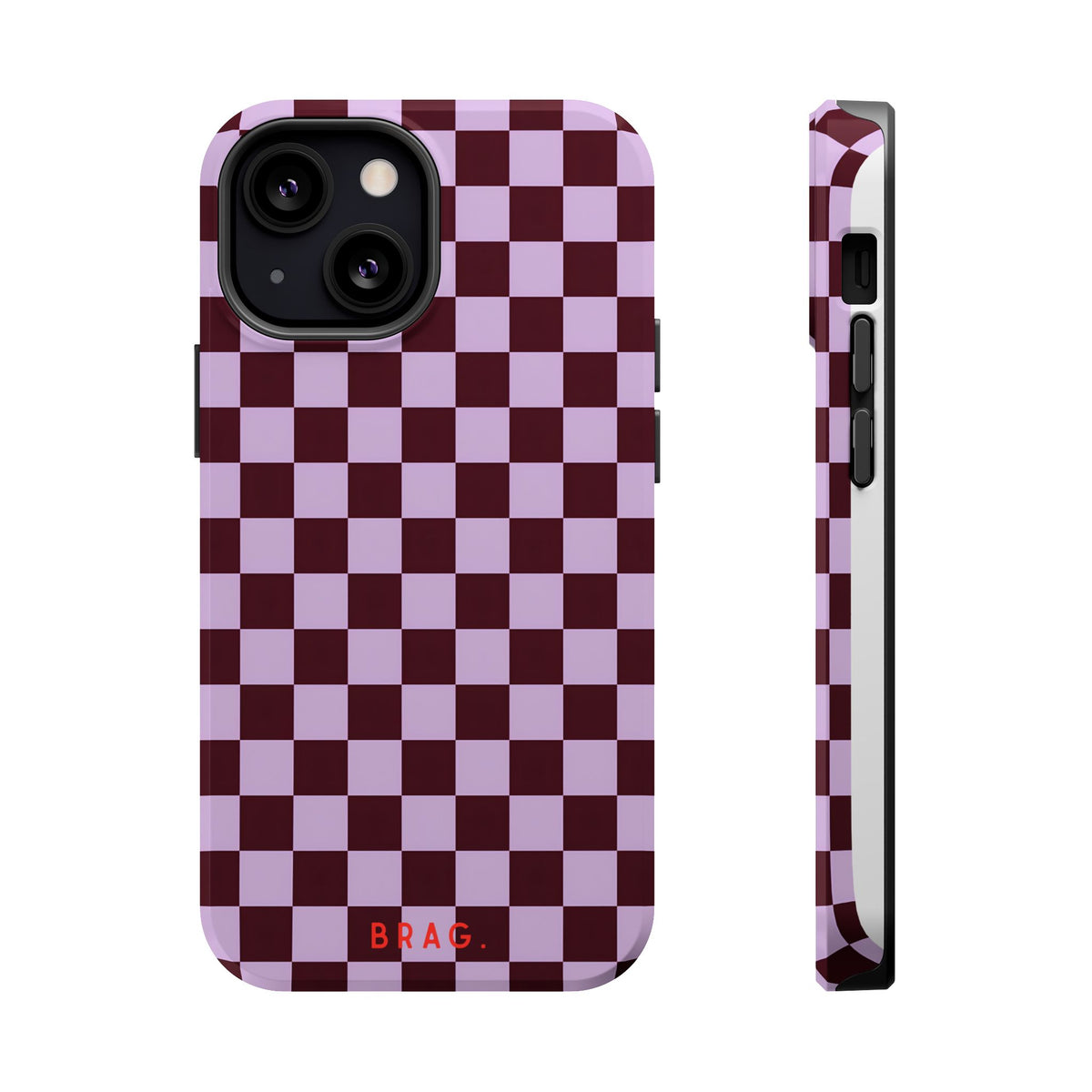 Cherry Check Magnetic Impact-Resistant Phone Case