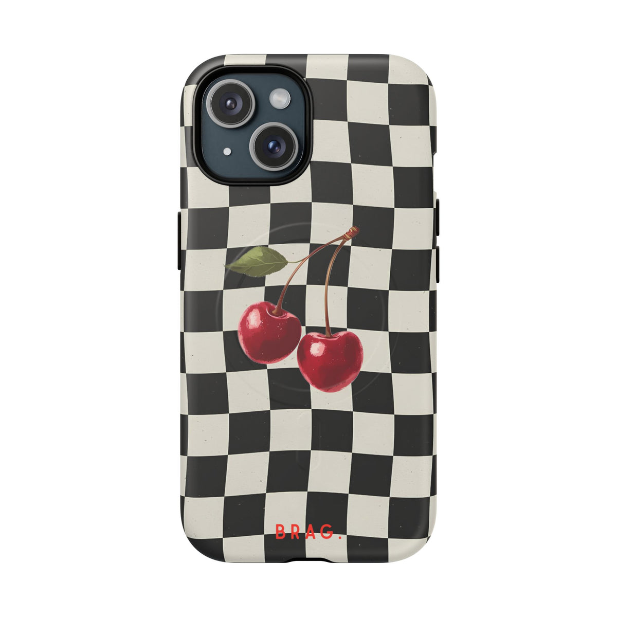 Cherry Check MagSafe Tough Phone Case — Magnetic Protective Cover