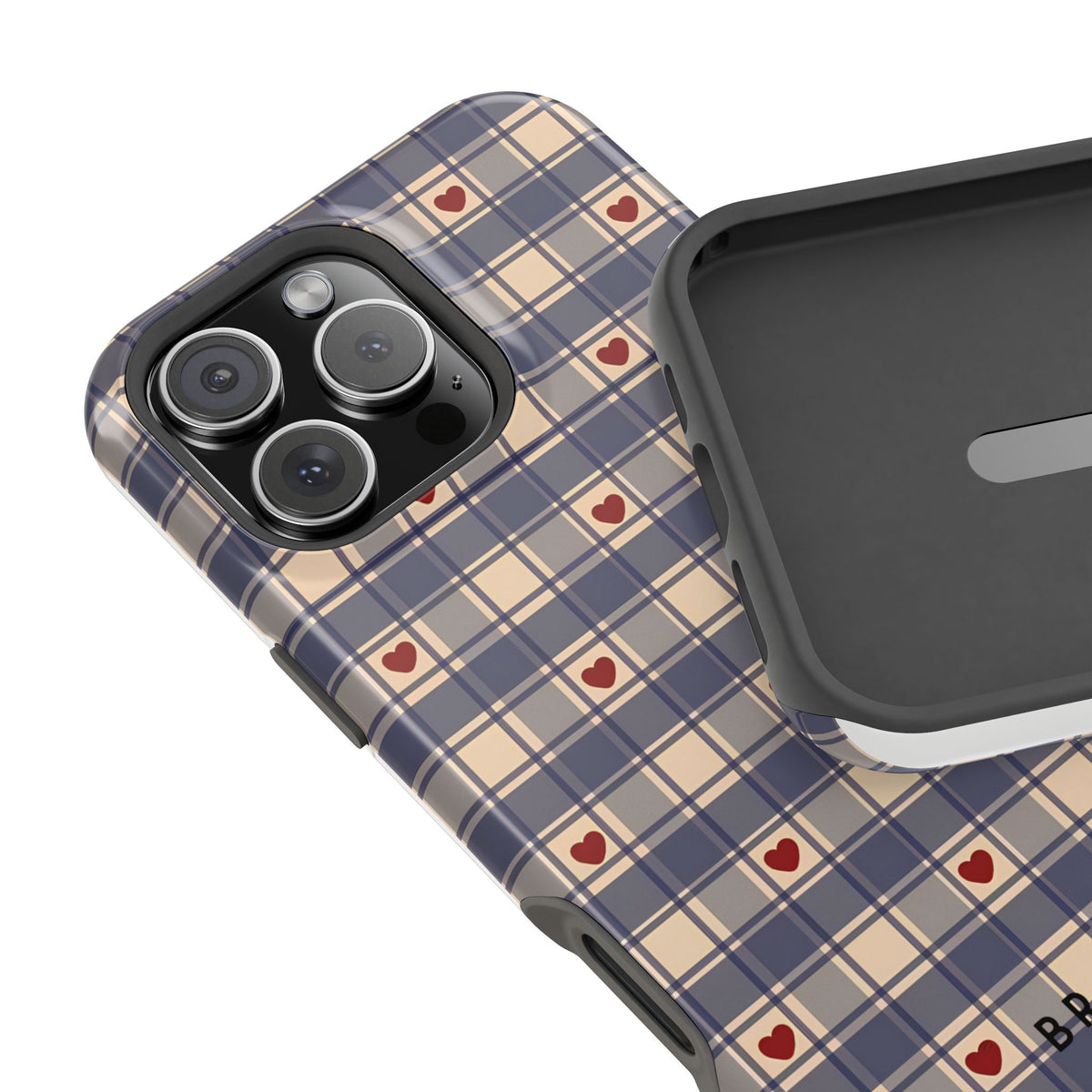 Heart Plaid Magnetic Impact-Resistant Phone Case