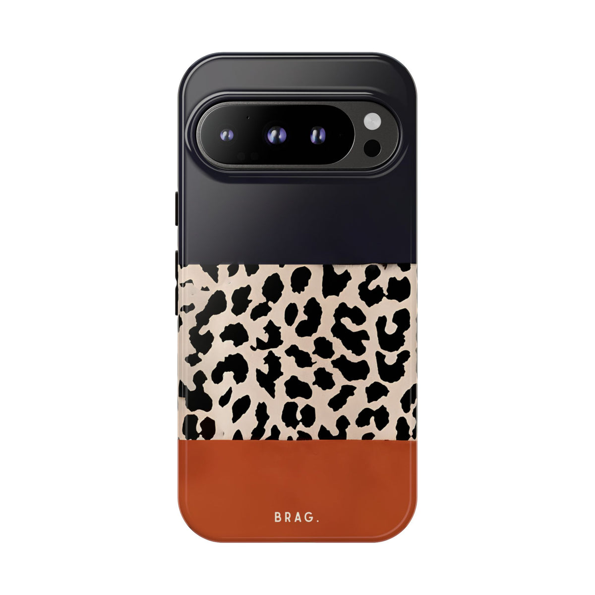 Leopard Block Tough Phone Case – Shockproof Protective iPhone Cover