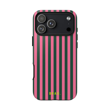 Flamingo Stripe Tough Phone Case – Shockproof Protective iPhone Cover
