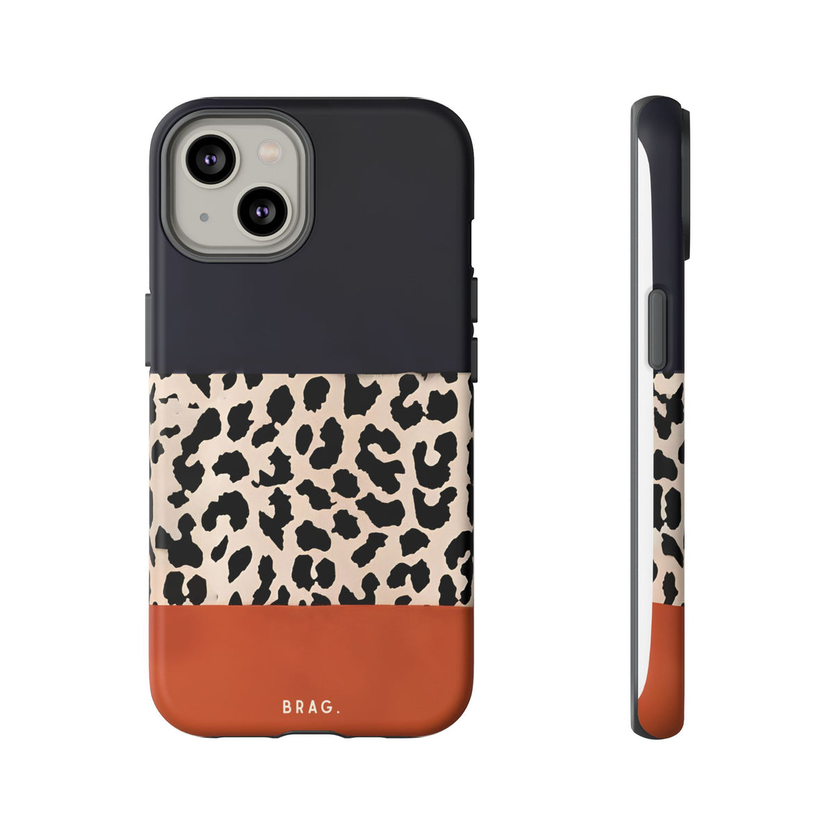 Leopard Block Tough Phone Case – Shockproof Protective iPhone Cover