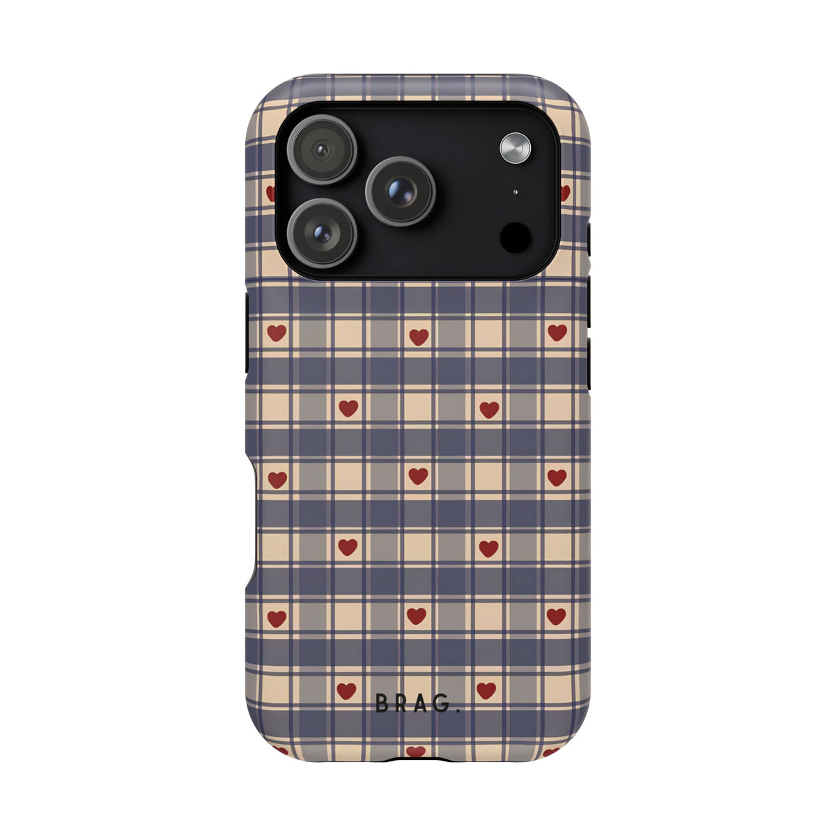 Heart Plaid Magnetic Impact-Resistant Phone Case